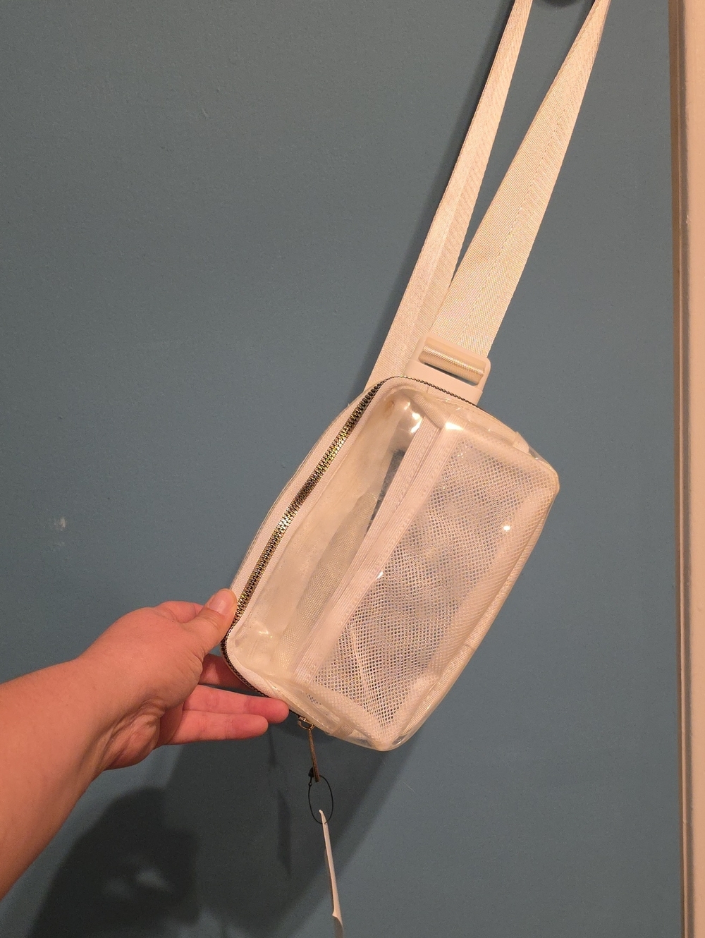 Clear White Crossbody Pouch Bag
